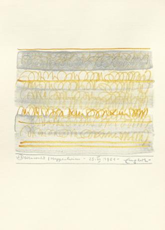 Odenwald, 1981, Farbstift und Acryl auf Papier, 29,5 x 21 cm