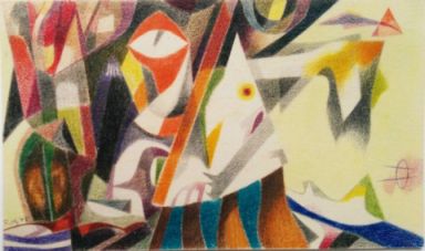 1948, Farbkreide, 12 x 20,5 cm 