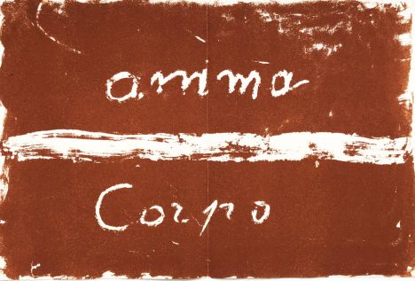 Das Thomas Evangelium, 2000, 12 Serigraphien mit rotem Sand, 80 x 120 cm 