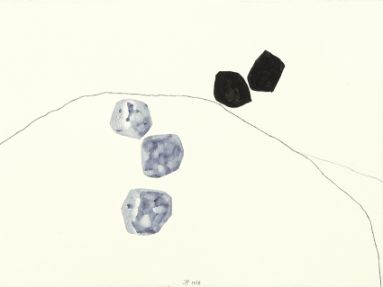 Apparition, Ezra Pound, 2018, 100 Poets, Aquarell, Bleistift auf Papier, 45,5 x 60,5 cm 