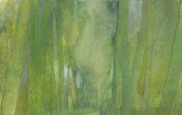 Normandie, Grüne Allee, 1984, Aquarell, 30,5 x 48 cm