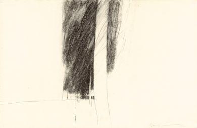 La Route, 1979, Kohle auf Papier, 33 x 50 cm 